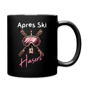 Apres Ski Haserl, Hüttengaudi für Party Hasen - Tasse einfarbig - Schwarz - Rechts
