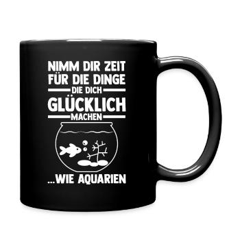 Aquarium Fische Aquaristik - Tasse einfarbig - Schwarz - Rechts