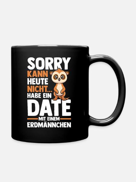 Erdmännchen - Tasse einfarbig - Schwarz