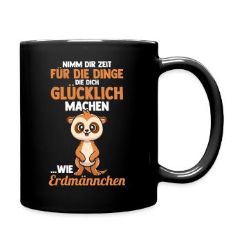 Erdmännchen - Tasse einfarbig - Schwarz - Rechts