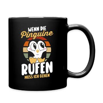 Pinguin - Tasse einfarbig - Schwarz - Rechts