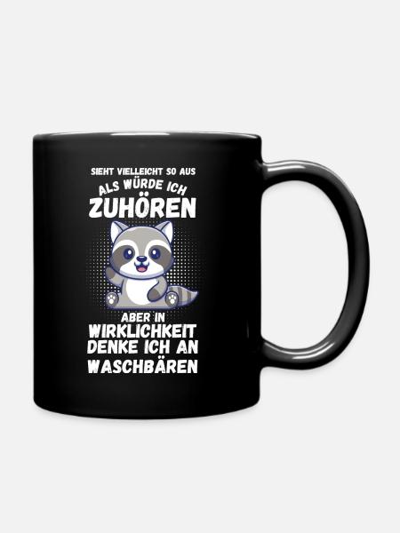 Waschbär - Tasse einfarbig - Schwarz