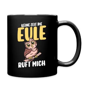 Eulen - Tasse einfarbig - Schwarz - Rechts