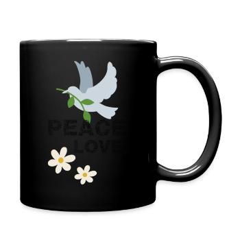 Peace and Love - Mug uni - noir - Droite