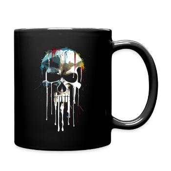 Crâne Crâne Mort Dégoulinant Peinture - Mug uni - noir - Droite