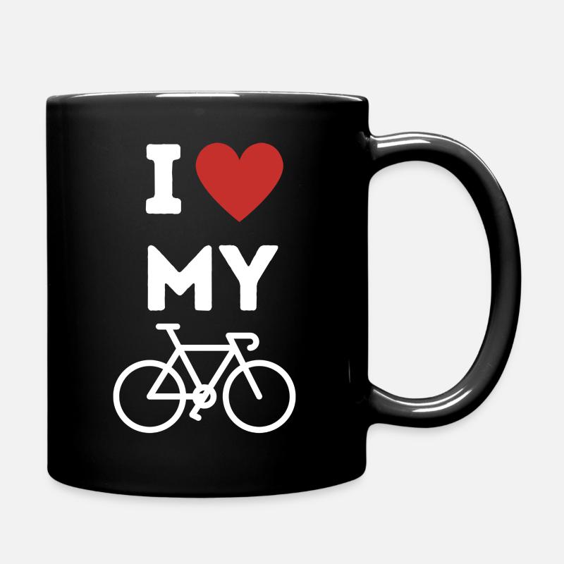Lieb dein Fahrrad - Tasse einfarbig - Schwarz