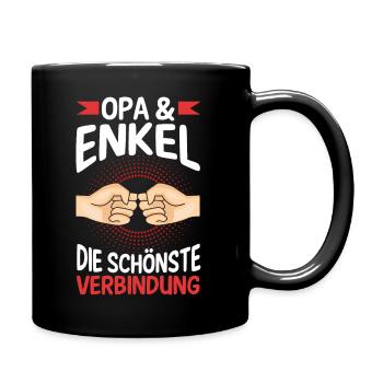 Großvater Opa und Enkel - Tasse einfarbig - Schwarz - Rechts