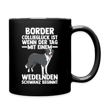 Hund Border Collie - Tasse einfarbig - Schwarz - Rechts