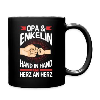 Opa Großvater Familie Enkelin Geschenk - Tasse einfarbig - Schwarz - Rechts