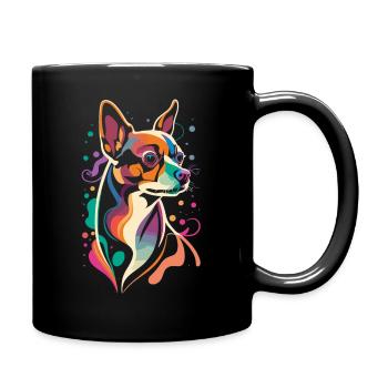 Chihuahua minimalist - Full Colour Mug - black - Right
