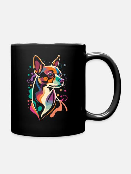 Chihuahua minimalistisch - Tasse einfarbig - Schwarz