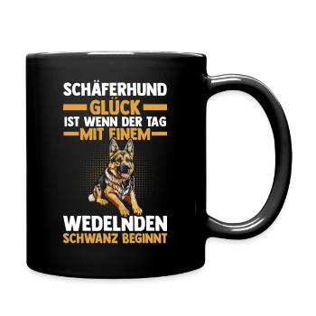 Hund Deutscher Schäferhund - Tasse einfarbig - Schwarz - Rechts