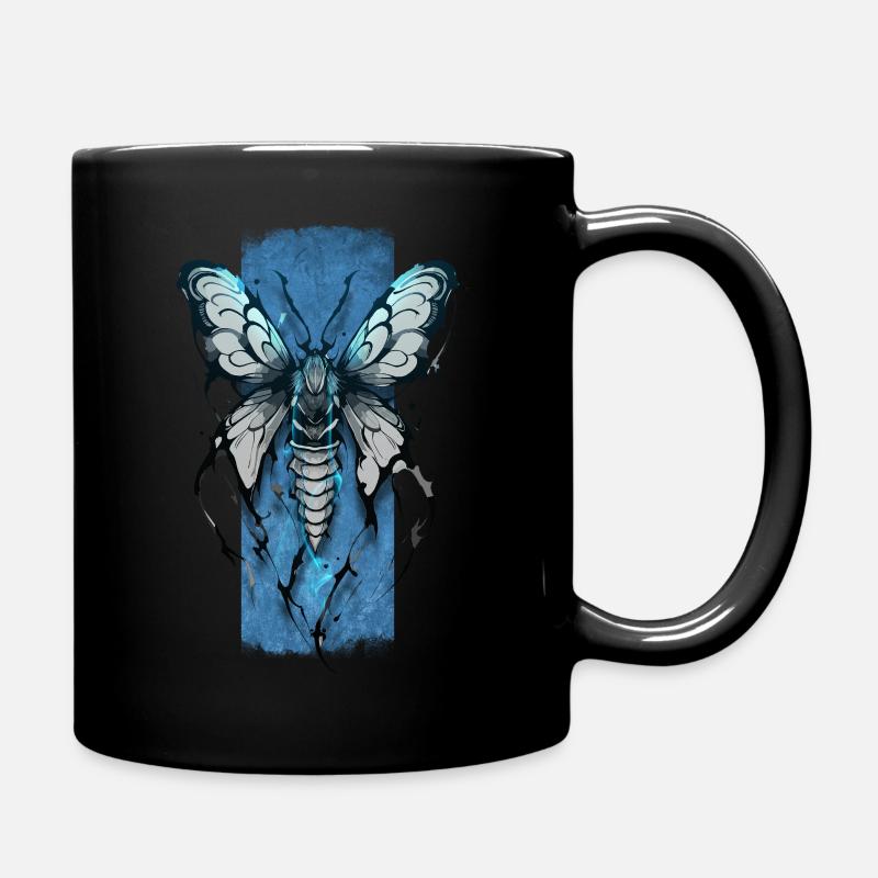 Bezauberndes Nocturne: Mystische Motte - Tasse einfarbig - Schwarz