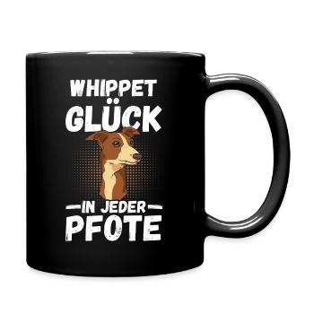 Hund Whippet - Tasse einfarbig - Schwarz - Rechts