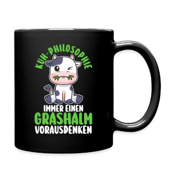 Kuh Bauer Bauernhof Kuhbauer Kühe - Tasse einfarbig - Schwarz - Rechts