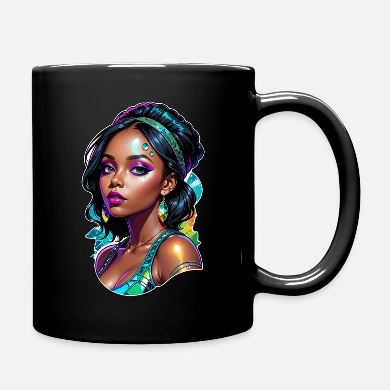 femme afro - beauté - Mug uni - noir
