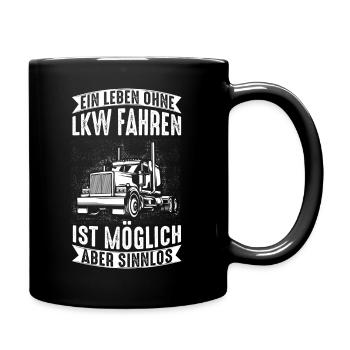 Driving a life without a truck is possible, but pointless - Full Colour Mug - black - Right