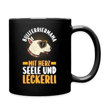 Hund Hundemama Bullterriermama Mutter Bullterrier - Tasse einfarbig - Schwarz - Rechts