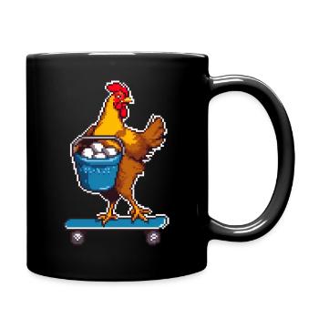 Skateboard Cluck - Full Colour Mug - black - Right
