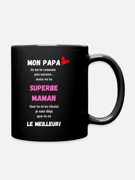 Pregnancy Announcement Gift Future Dad - Full Colour Mug - black