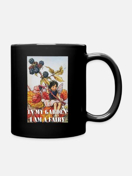In my garden I am a fairy - Tasse einfarbig - Schwarz