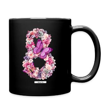 Women's Power March 8 GirlPower Female Feminism - Full Colour Mug - black - Right