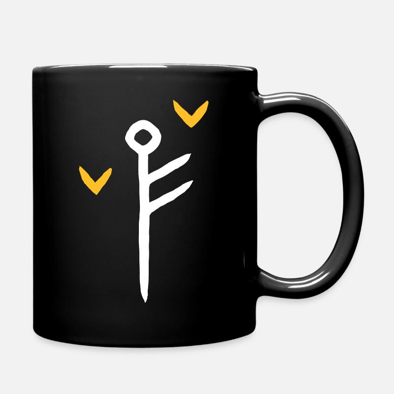 Odin Hugin & Munin / Rune - Wikinger Logo - Tasse einfarbig - Schwarz