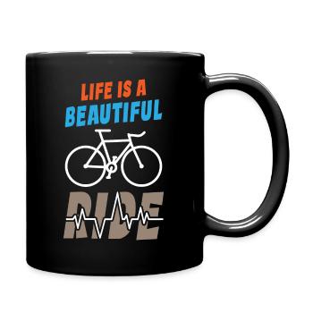 Life is Beautiful Ride - Tasse einfarbig - Schwarz - Rechts