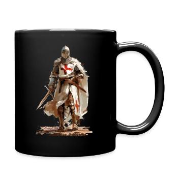 Kreuzritter Crusader Ritter - Tasse einfarbig - Schwarz - Rechts