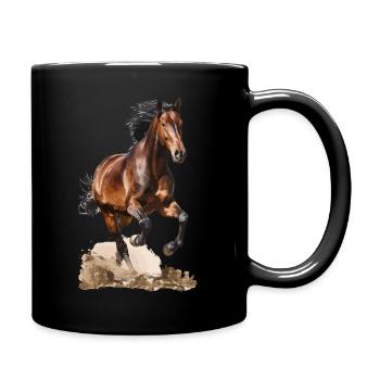 Reiten Reiterin Pferd Pferdesport Y - Tasse einfarbig - Schwarz - Rechts