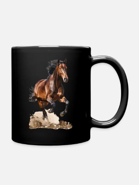 Riding Rider Horse Equestrian Y - Full Colour Mug - black