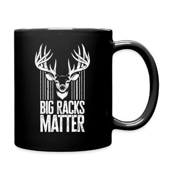Big Racks Matter - Funny Deer Hunting Design - Full Colour Mug - black - Right