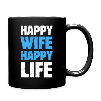 Femme Heureuse Vie Heureuse - Mug uni - noir - Droite