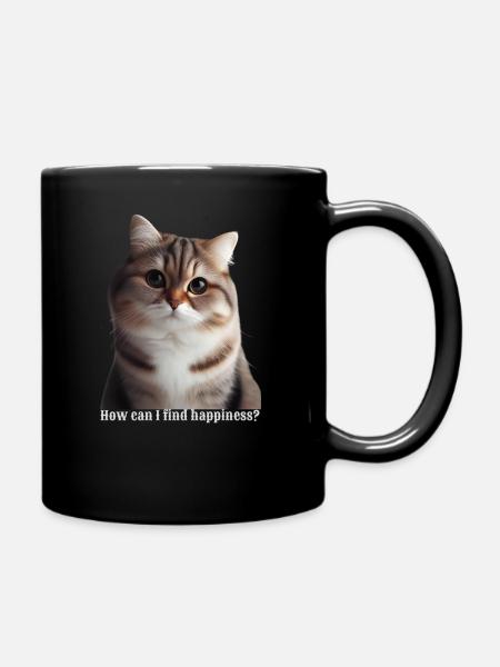 How can I find happiness - Full Colour Mug - black