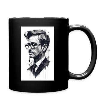 Abstrakter Profi - Tasse einfarbig - Schwarz - Rechts