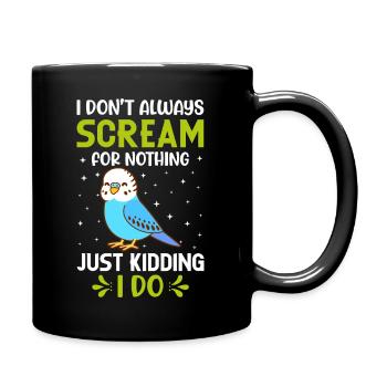 Budgerigar, Feathered Friend, Bird Watching - Full Colour Mug - black - Right