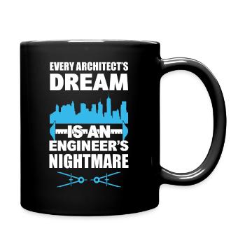 Lustiger Architekt Bauberater - Tasse einfarbig - Schwarz - Rechts
