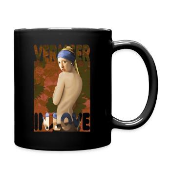 Vermeer verliebt - Tasse einfarbig - Schwarz - Rechts