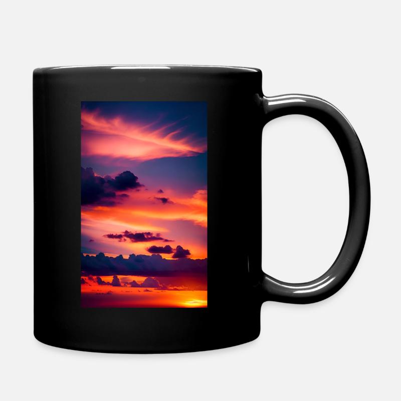 Sonnenuntergang - Tasse einfarbig - Schwarz