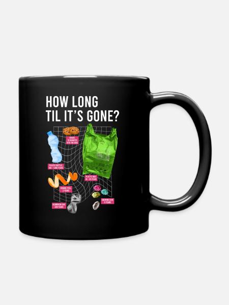 Reduce Reuse Recycle Repeat Recycling Earth Day - Full Colour Mug - black