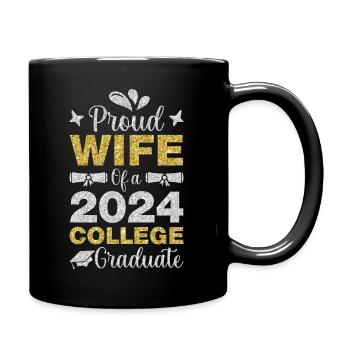 Fière épouse d’un étudiant diplômé de l’université 2024 - Mug uni - noir - Droite