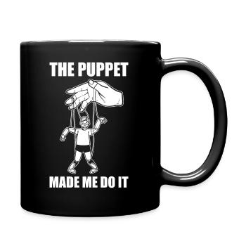 Lustiger Bauchredner-Puppenspieler Puppenmacher - Tasse einfarbig - Schwarz - Rechts