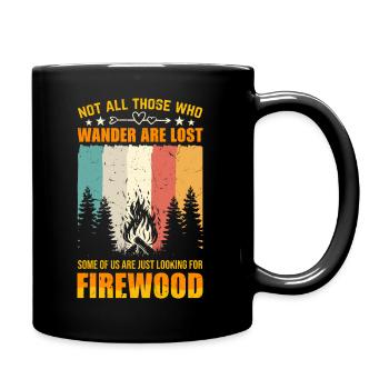 Wandern - nicht alle, die wandern, sind verloren! - Tasse einfarbig - Schwarz - Rechts