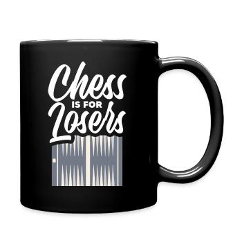 Les échecs sont pour les perdants Jeux de société de backgammon - Mug uni - noir - Droite