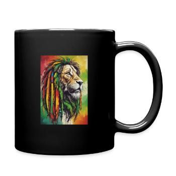 Lion Rastafari - Mug uni - noir - Droite