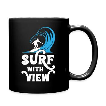 Surfing with View - Tasse einfarbig - Schwarz - Rechts