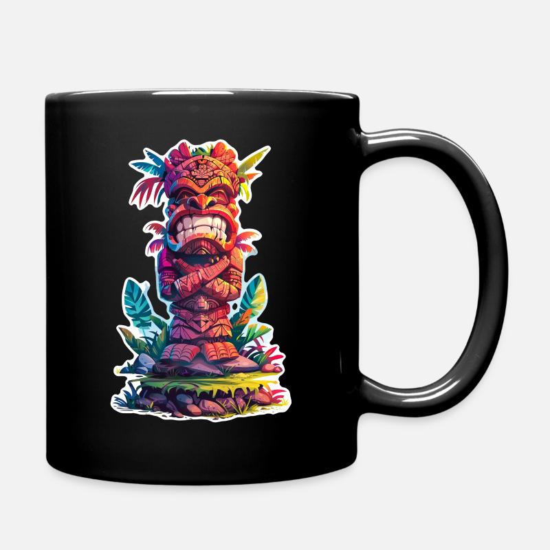 Tiki Statue - Full Colour Mug - black