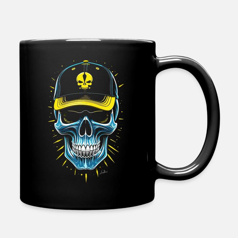 Crâne bleu hip hop casquette - Mug uni - noir