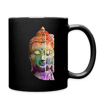 Regenbogen Buddha - Tasse einfarbig - Schwarz - Rechts