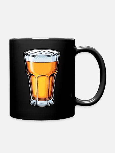 Bier - Tasse einfarbig - Schwarz